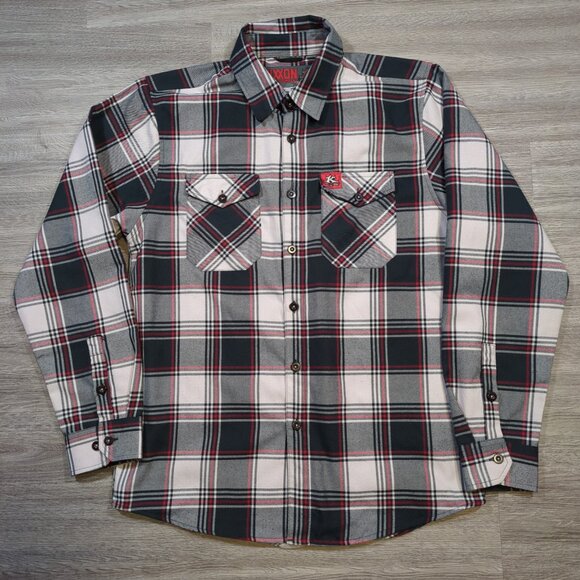 Dixxon Flannel Company Men's Medium The Boss Kindig-It Plaid Flannel Shirt Red - Picture 1 of 9